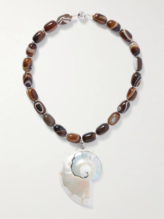Firenze Silver-tone, Resin And Shell Necklace