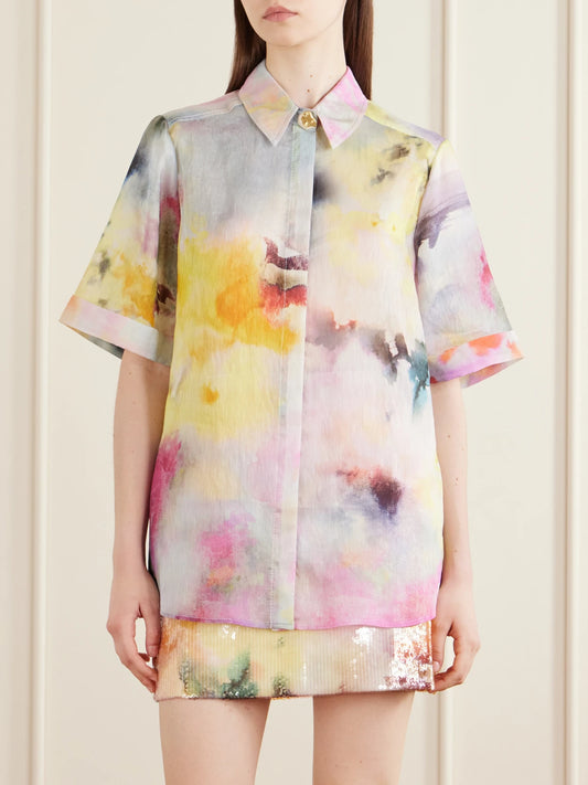 Adina Printed Lyocell-blend Shirt
