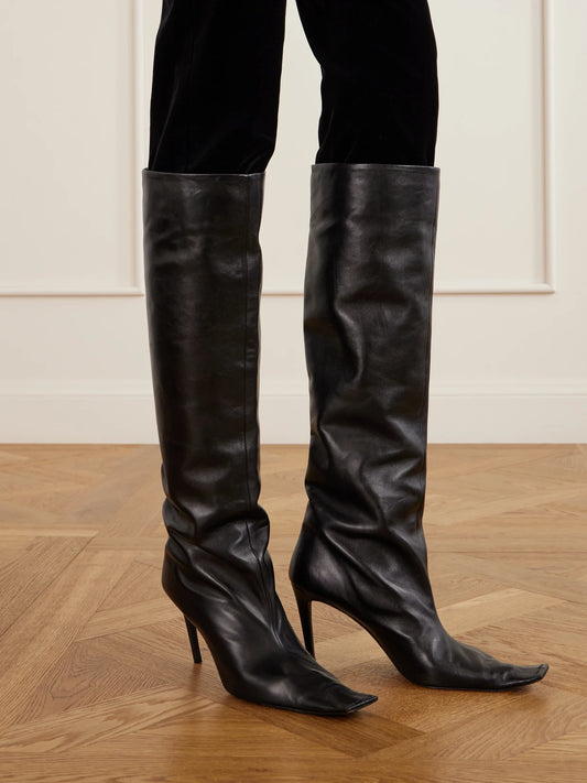 KHAITE Marlene 85 Leather Knee Boots
