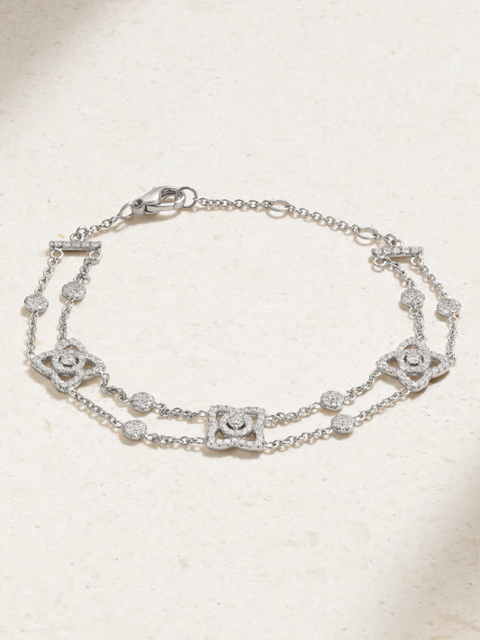 Lotus By De Beers 18-karat White Gold Diamond Bracelet