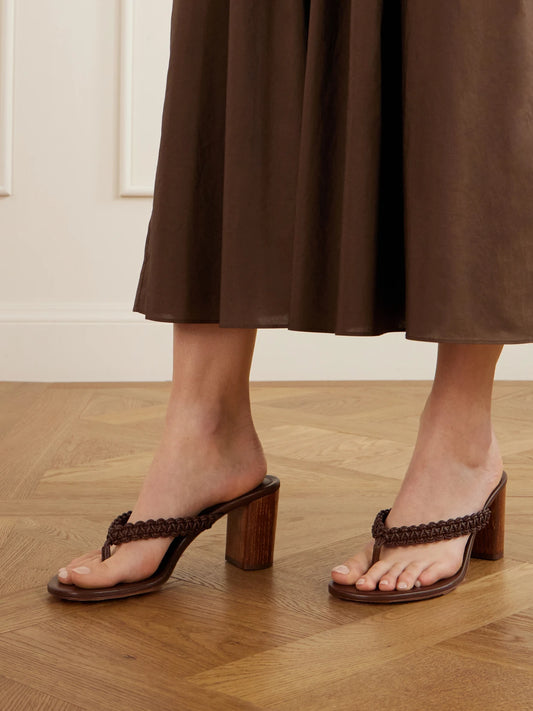 70 Woven Leather Thong Sandals