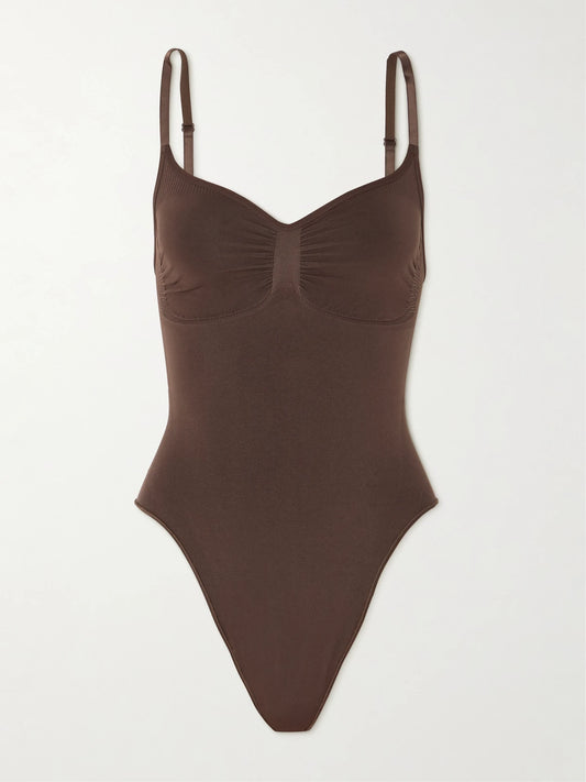 Seamless Sculpt Thong Bodysuit - Cocoa