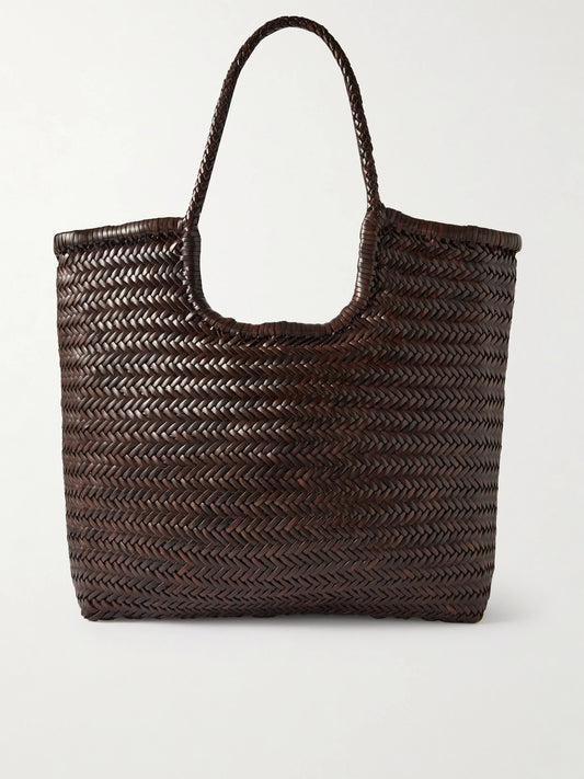 Dragon Diffusion Ns Diagonal Triple Jump Woven Leather Tote