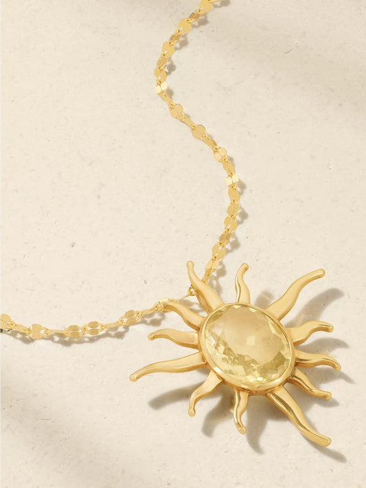 Juju Vera Iris Sun Gold Vermeil Citrine Necklace