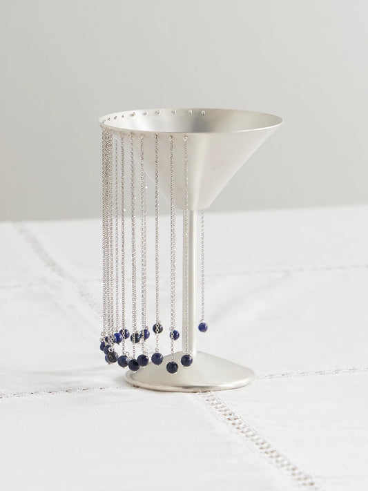 + Taller Marmo Celebration Fringed Silver-plated And Lapis Lazuli Margarita Glass