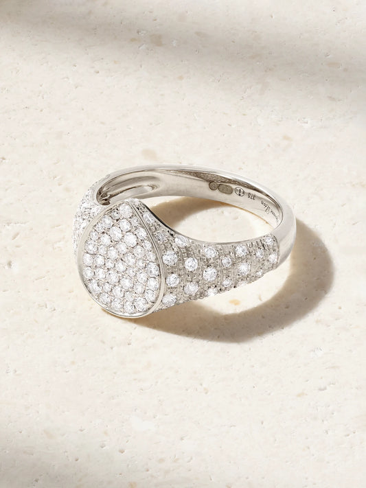 Mini Poire 9-karat White Gold Diamond Ring