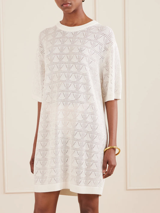 Armas Pointelle-knit Mini Dress