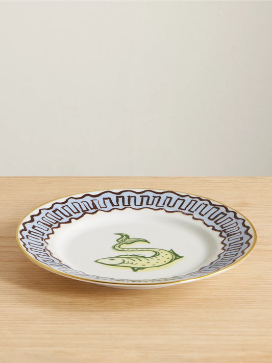 + Luke Edward Hall Il Viaggio Di Nettuno Gold-plated Porcelain Dessert Plate