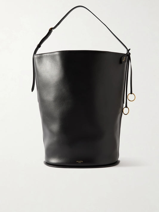 Hip Large Leather Bucket Bag