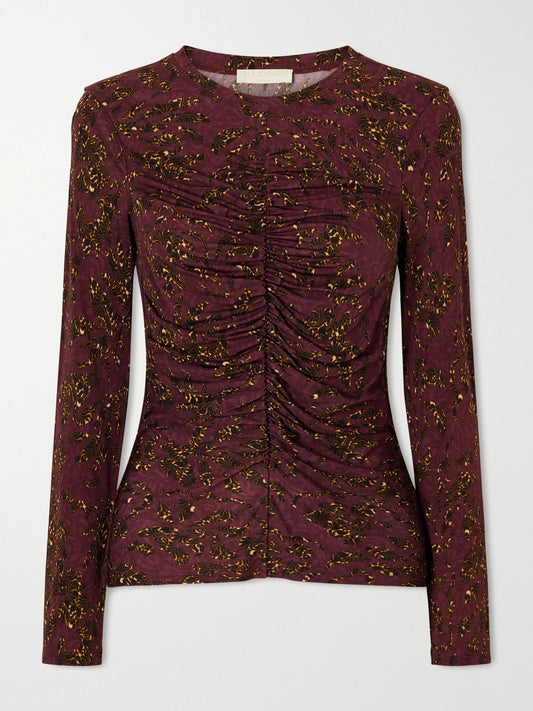 Ulla Johnson Asha Ruched Floral-print Jersey Top