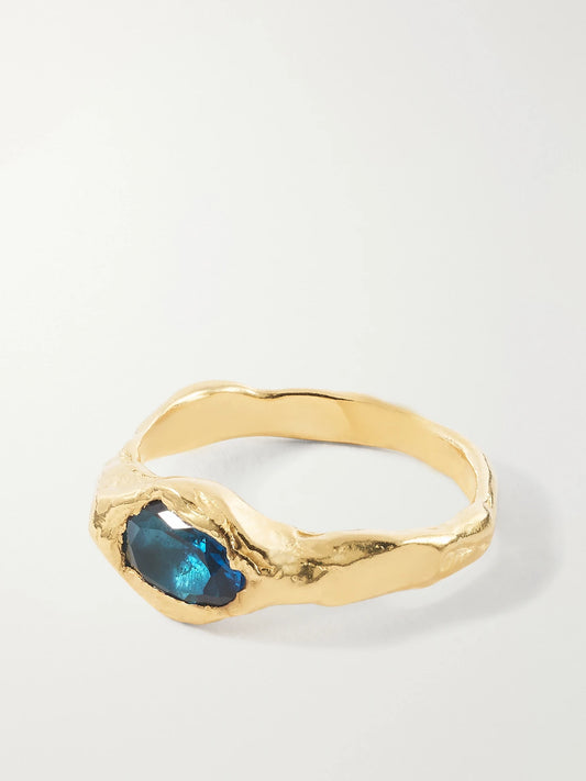 Faro Formentor Gold-plated Sterling Silver And Cubic Zirconia Ring