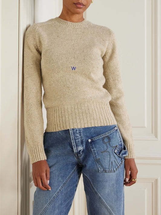 Embroidered Merino Wool And Mohair-blend Sweater