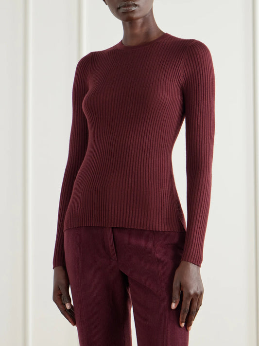 Gabriela Hearst Browning Ribbed Wool And Silk-blend Sweater