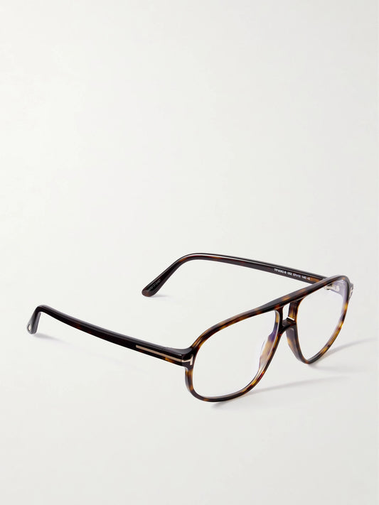 TOM FORD Aviator-style Tortoiseshell Acetate Optical Glasses