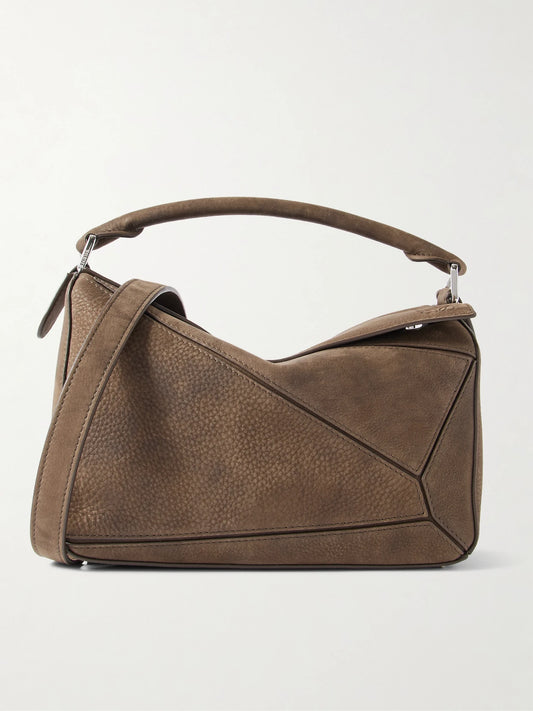 Puzzle Small Textured-nubuck Shoulder Bag