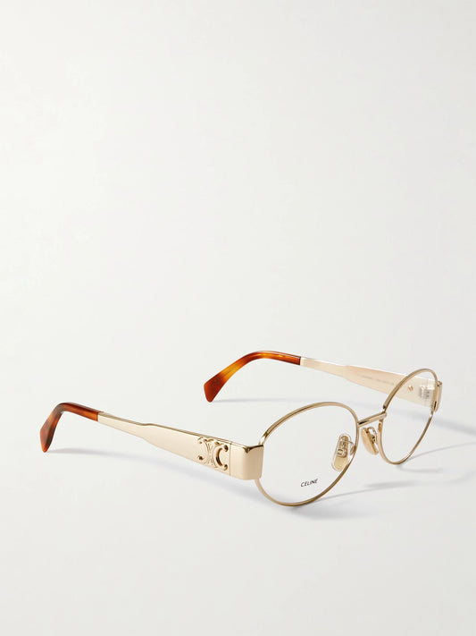 Triomphe Oval-frame Gold-tone Optical Glasses
