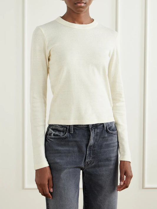 Mother The L/s Itty Bitty Recycled Cotton-jersey T-shirt