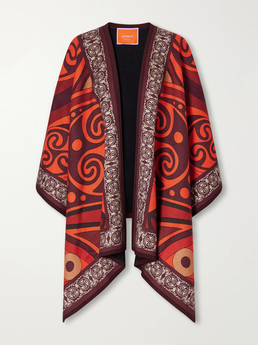 La DoubleJ Soul Printed Virgin Wool-flannel Cape