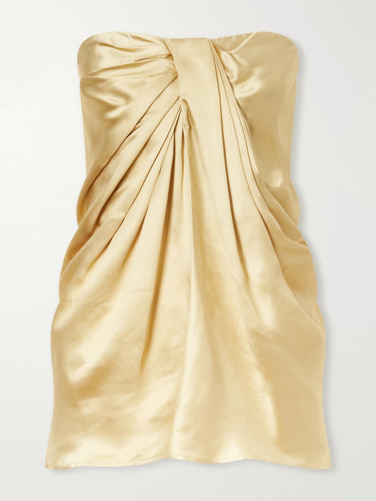 TOVE Eden Strapless Draped Satin Top