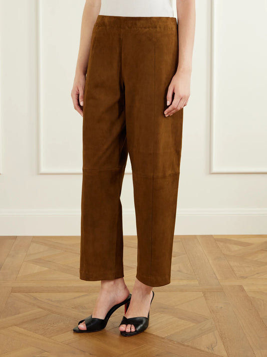 STOULS Bugsy Wide-leg Suede Pants