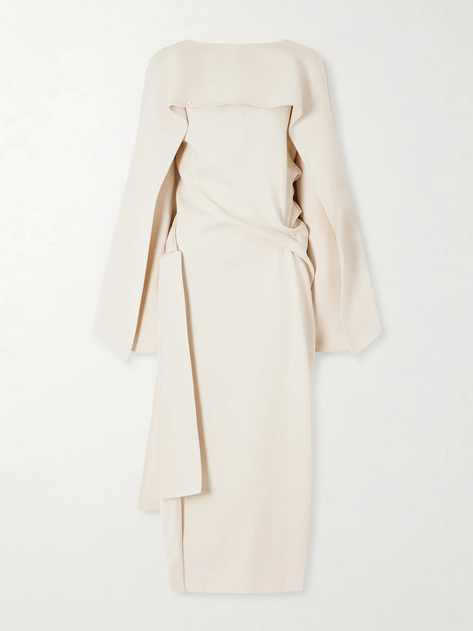 Yon Scarf-detailed Draped Satin-crepe Midi Dress