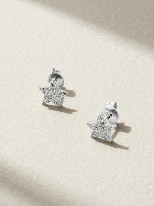 Florentine Finish Superstellar 18-karat White Gold Earrings