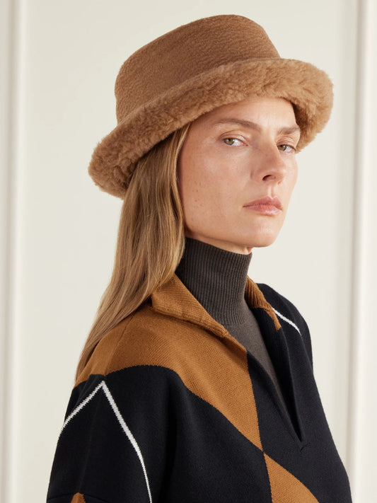 Max Mara Fiducia Teddy Camel-hair Bucket Hat