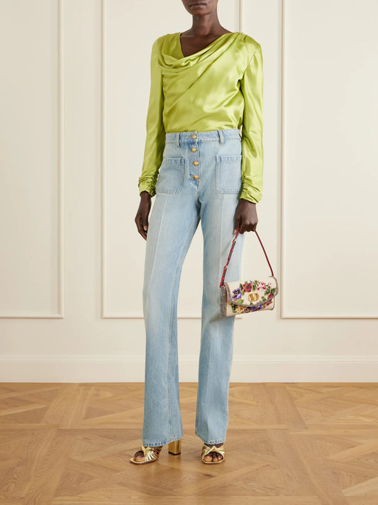 Devain Sequin-embellished Cloqué Shoulder Bag