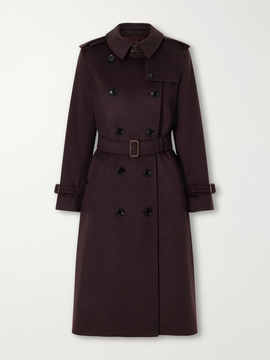 Burberry Double-breasted Belted Cashmere Trench Coat
