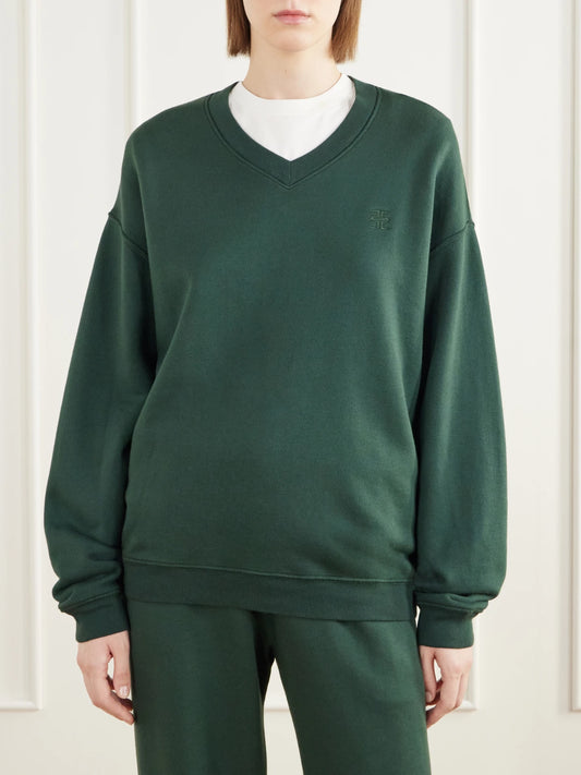 ÉTERNE Logo-embroidered French Cotton And Modal-blend Terry Sweatshirt