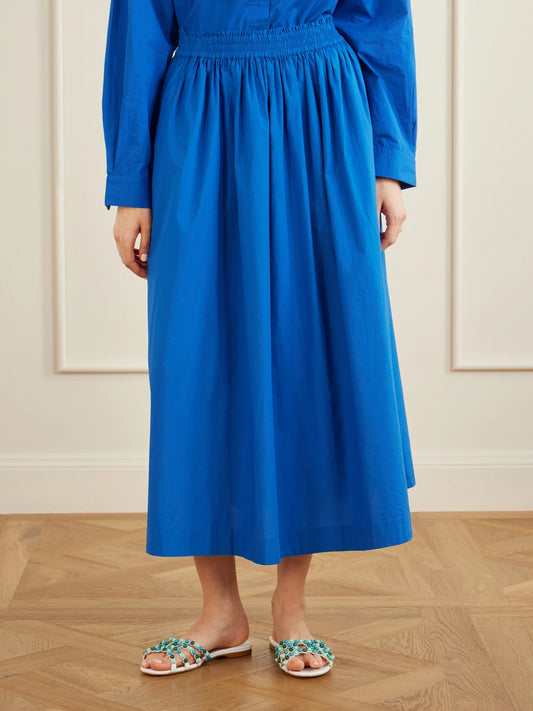 Dagny Organic Cotton-poplin Midi Skirt