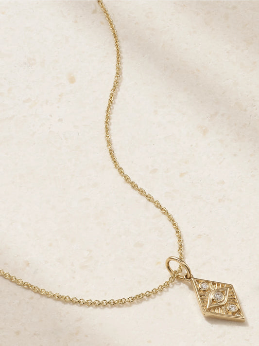 Ace Of Diamonds 14-karat Gold Diamond Necklace