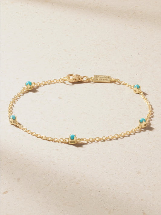 Jennifer Meyer 5 Illusion 18-karat Gold Turquoise Bracelet