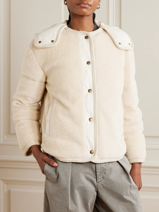 Ciboulette Hooded Shell-trimmed Plush Down Jacket