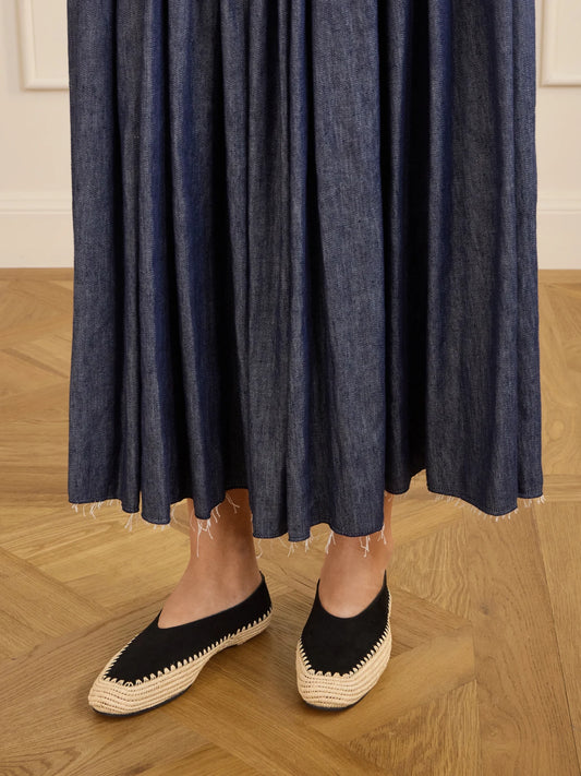 Strength Suede And Raffia Flat
