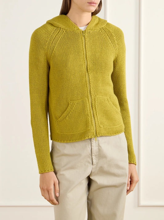 Still Here Bear Hooded Cotton Cardigan