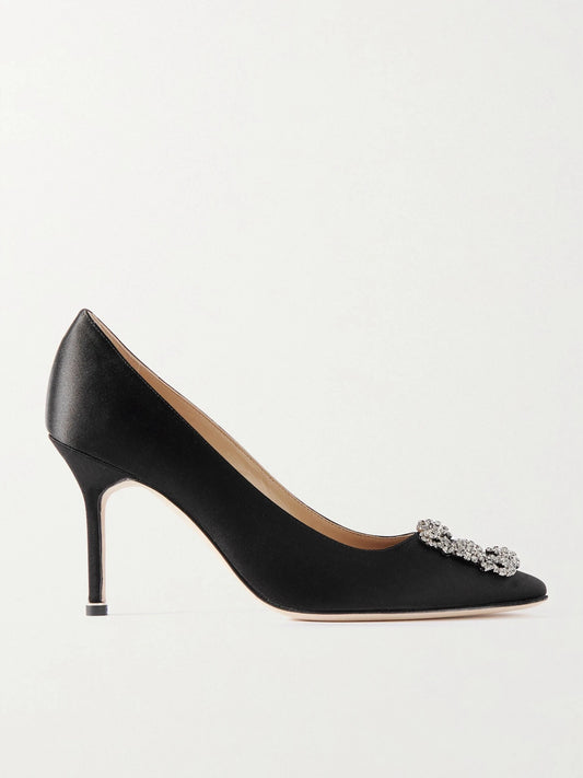 Hangisi 90 Crystal-embellished Satin Pumps