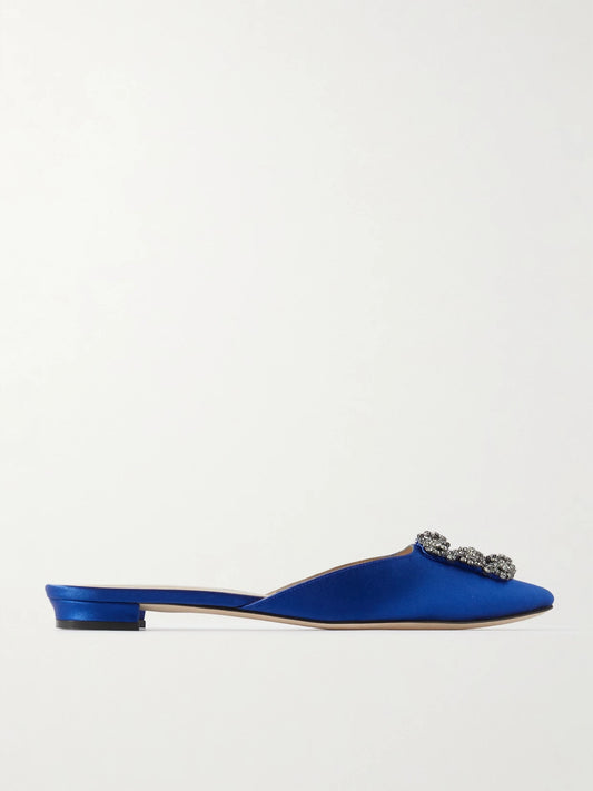 Hangisi Crystal-embellished Satin Slippers