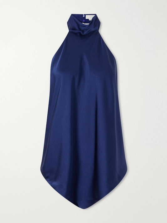 Stella McCartney Backless Satin Halterneck Blouse