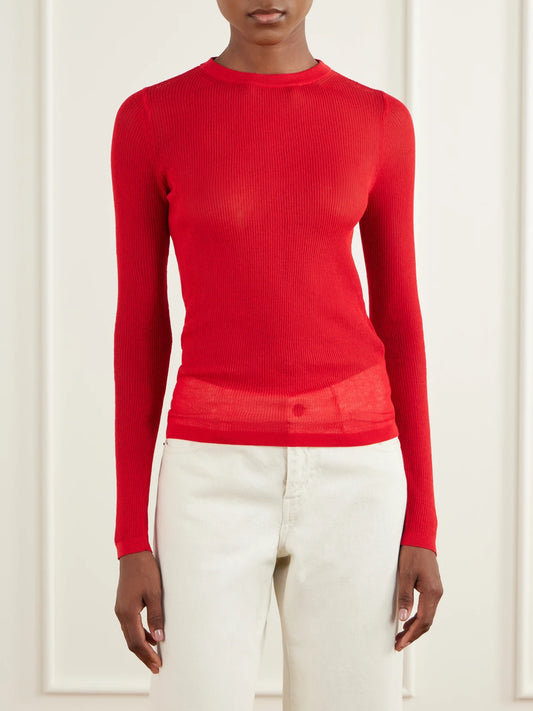 Anine Bing Tiana Ribbed Cotton-blend Sweater