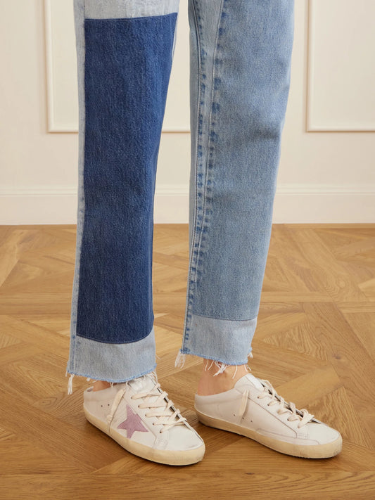 Super-star Sabot Distressed Leather Slip-on Sneakers