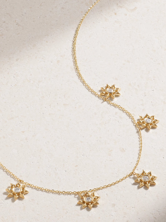 Five Star Seed 18-karat Gold Diamond Necklace