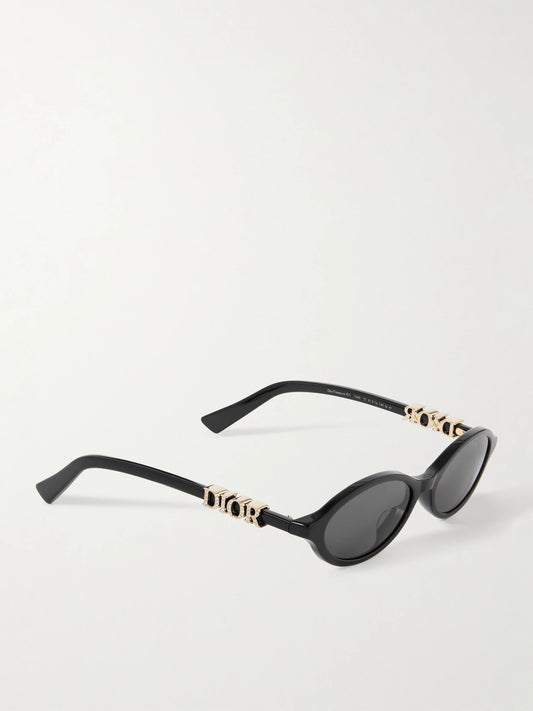Diortreasure R1i Embellished Oval-frame Acetate Sunglasses