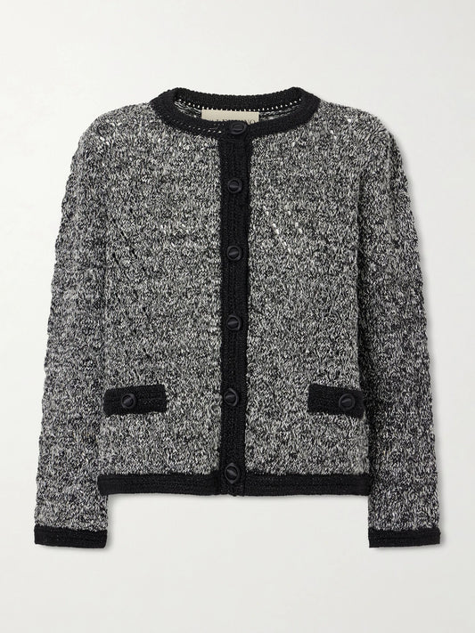 Embellished Knitted Linen Cardigan