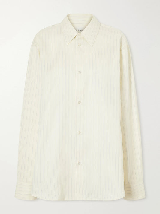 Studio Nicholson View Striped Cotton And Silk-blend Shirt