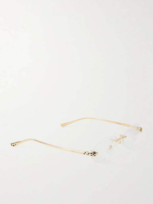 Eyewear Panthère De Cartier Hexagon-frame Gold-tone Optical Glasses
