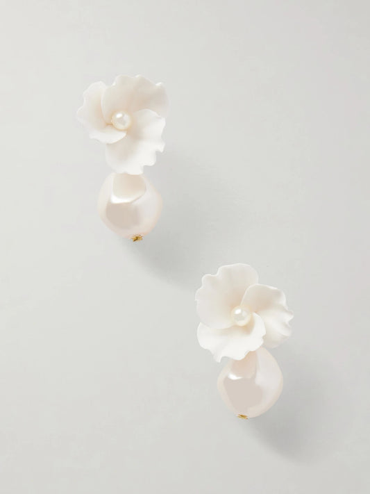 Clarabel Gold-tone Pearl Earrings