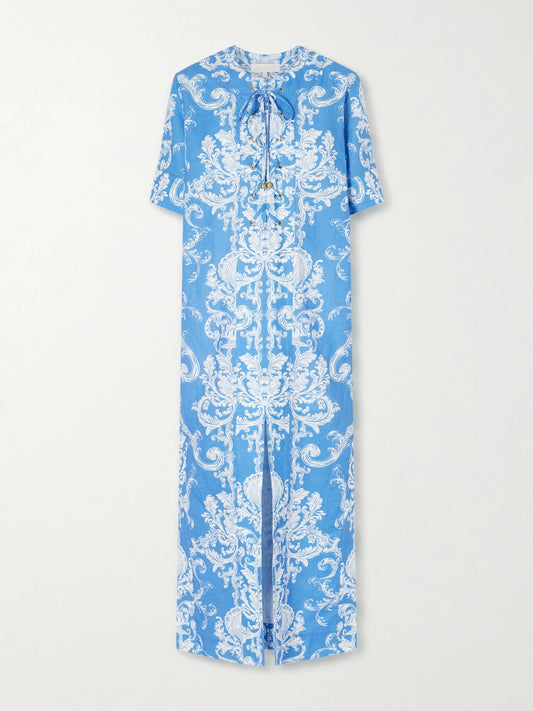Calista Linen Printed Maxi Dress