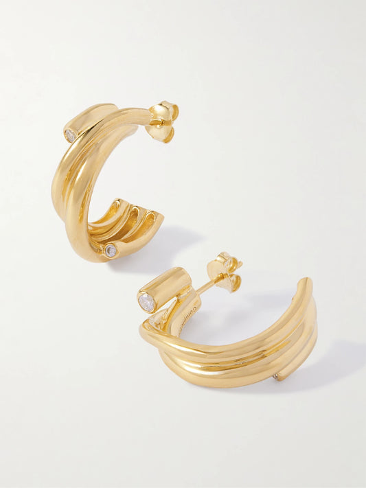 Recycled Gold Vermeil Cubic Zirconia Earrings