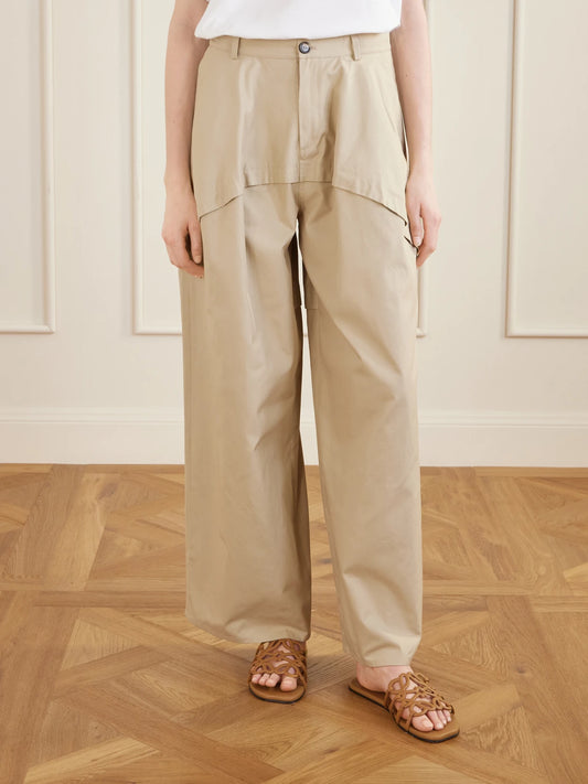 + Paula's Ibiza Paneled Cotton Gabardine Wide-leg Pants